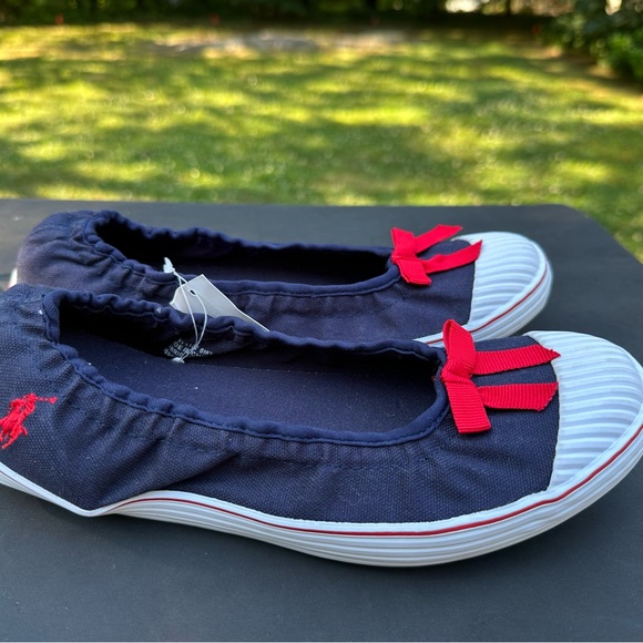 Ralph Lauren Polo Meliabal Navy blue flats Size 8.5 New - Picture 1 of 6